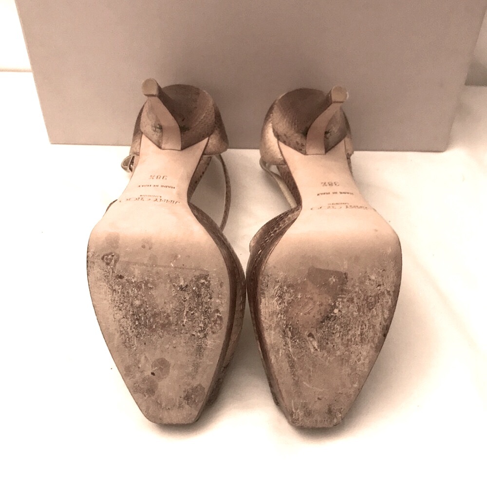 Jimmy Choo: 38 1/2 EU Snake/Gold - Picture 7 of 11